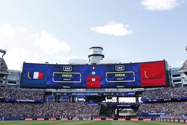 FOXBOROUGH - Video assistant referee (VAR) during the 2026 FIFA World Cup, WM, Weltmeisterschaft, Fussball quarter-final match between France and Morocco at Boston Stadium on July 9, 2026, in Foxborough, Massachusetts, United States. MAURICE VAN STEEN ANP FIFA World Cup 2026 - quarter final 2026 xVIxANPxSportx xMauricexvanxSteenxIVx 563227953 originalFilename: 563227953.jpg