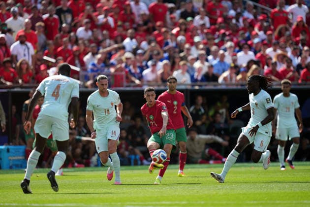 France v Morocco - FIFA World Cup, WM, Weltmeisterschaft, Fussball 2026 - Quarter Final FOXBOROUGH, USA - JULY 09: Bilal El Khannouss of Morocco in action during the 2026 FIFA World Cup Quarter Final match between France and Morocco at Boston Stadium (Gillette Stadium) in Foxborough, Massachusetts, United States on July 09, 2026. Jose Hernandez Anadolu Massachusetts United States. Editorial use only. Please get in touch for any other usage.  Copyright: x2026xAnadoluxJosexHernandezx