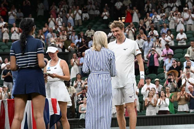 Tennis - Wimbledon 2026 - ITF - The Championships - 09 07 2026 - Tennis - Wimbledon 2026 - ITF - The Championships - 09 07 2026 - double mixte finale Ostapenko Arevalo contre Hunter Marc Polmans - Australie London  Copyright: xChryslenexCaillaud Psnewzx