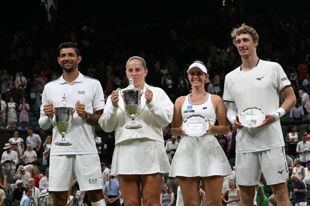 Tennis - Wimbledon 2026 - ITF - The Championships - 09 07 2026 - Tennis - Wimbledon 2026 - ITF - The Championships - 09 07 2026 - double mixte finale Ostapenko Arevalo contre Hunter Marc Polmans - Australie London  Copyright: xChryslenexCaillaud Psnewzx