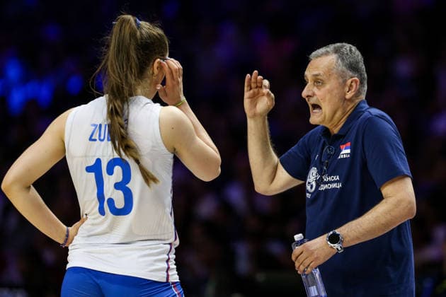 Serbia v France - Women s Volleyball Nations League BELGRADE, SERBIA - JULY 9: Head Coach of Serbia, Zoran Terzic (R) reacts during the 2026 FIVB Volleyball Women s Nations League match between the Serbia and France in Belgrade, Serbia, on July 9, 2026. Filip Stevanovic Anadolu Belgrade Serbia. Editorial use only. Please get in touch for any other usage.  Copyright: x2026xAnadoluxFilipxStevanovicx