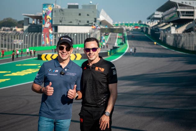 FIA WEC Rolex 6 Horas de São Paulo SaO PAULO, SP - 09.07.2026: FIA WEC ROLEX 6 HORAS DE SaO PAULO - Brazilian drivers Augusto Farfus and Pipo Derani, during the track walk, are the Brazilian representatives in the FIA WEC Rolex 6 Hours of Sao Paulo competition. The championship arrives this week in Interlagos, Sao Paulo, for the Rolex 6 Hours of Sao Paulo, between July 10th and 12th. (Photo: Luis Franca Fotoarena) x2982349x  LuisxFranca