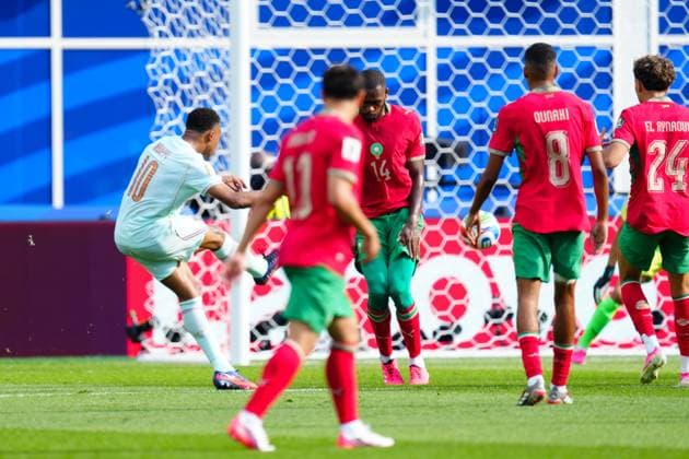 Kylian Mbappe of France scores the sides first goal to make it 1-0 to France France v Morocco, 2026 FIFA World Cup, WM, Weltmeisterschaft, Fussball Quarter-final, Football, Boston Stadium, Foxborough, Massachusetts, USA - - 09 Jul 2026Foxborough Boston Stadium Massachusetts (MA) United States of America  Copyright: xJavierxGarcia Shutterstockx 16984925bb