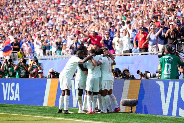 July 9, 2026, Foxborough, Massachusetts, United States: Kylian Mbappe of France celebrates after scoring his team s first goal with teammates during the FIFA World Cup, WM, Weltmeisterschaft, Fussball 2026 Quarter Final match between France and Morocco at Boston Stadium on July 9, 2026 in Foxborough, Massachusetts. France V Morocco: Quarter Final - FIFA World Cup 2026  - ZUMAa181 20260709_zaa_a181_058 Copyright: xJosexBretonx