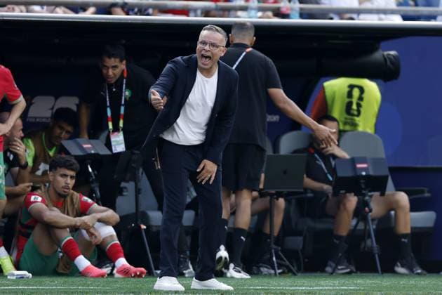 FOXBOROUGH - Morocco manager Mohamed Ouahbi during the 2026 FIFA World Cup, WM, Weltmeisterschaft, Fussball quarter-final match between France and Morocco at Boston Stadium on July 9, 2026, in Foxborough, Massachusetts, United States. MAURICE VAN STEEN ANP FIFA World Cup 2026 - quarter final 2026 xVIxANPxSportx xMauricexvanxSteenxIVx 563235392 originalFilename: 563235392.jpg