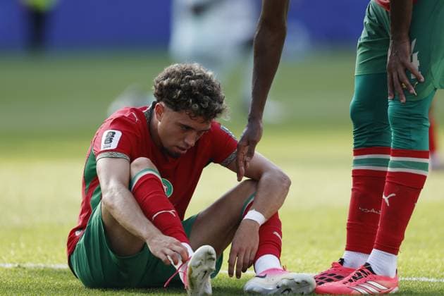 FOXBOROUGH - Neil el Aynaoui of Morocco is disappointed during the 2026 FIFA World Cup, WM, Weltmeisterschaft, Fussball quarter-final match between France and Morocco at Boston Stadium on July 9, 2026, in Foxborough, Massachusetts, United States. MAURICE VAN STEEN ANP FIFA World Cup 2026 - quarter final 2026 xVIxANPxSportx xMauricexvanxSteenxIVx 563235674 originalFilename: 563235674.jpg