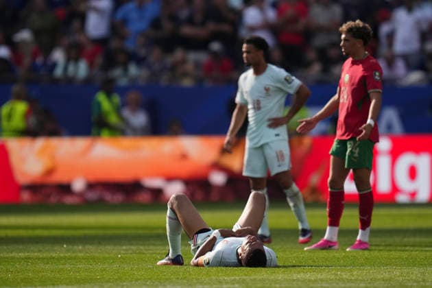 France v Morocco: Quarter Final - FIFA World Cup, WM, Weltmeisterschaft, Fussball 2026 Kylian Mbappe of France hurts during the FIFA World Cup 2026 Quarter Final match between France and Morocco at Boston Stadium on July 9, 2026 in Foxborough, Massachusetts. Foxborough MA United States  Copyright: xJosexBretonx originalFilename:bretonhernandez-francevm260709_npfNg.jpg