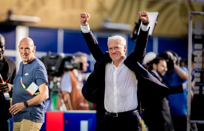 Boston, USA 09th Jul 2026. Final jubilation: Trainer Didier Deschamps (FRA) France - Morocco World Cup Frankreich - Marokko 09.07.2026 *** Boston, USA, July 9, 2026: Jubilation after the final; Coach Didier Deschamps; FRA France; Morocco; World Cup; France; Morocco; July 9, 2026
