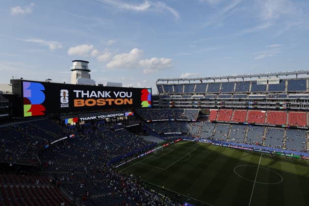 FIFA World Cup, WM, Weltmeisterschaft, Fussball 2026 quarterfinals - France vs Morocco A general view over the stadium after the FIFA World Cup 2026 quarterfinals match France against Morocco, in Boston, USA, 09 July 2026. BOSTON United States  Copyright: xGREGxM.xCOOPERx