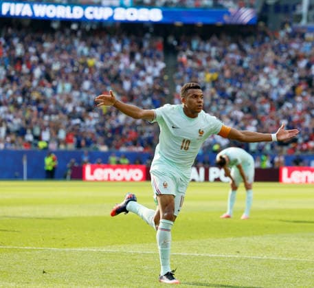 France v Morocco: Quarter Final - FIFA World Cup, WM, Weltmeisterschaft, Fussball 2026 Kylian Mbappe of France celebrates 1st goal during the FIFA World Cup 2026 Quarter Final match between France and Morocco at Boston Stadium on July 9, 2026 in Foxborough, United States. Foxborough Boston Stadium MA United States Copyright: xAllstarxPicturexLibraryxLtdx