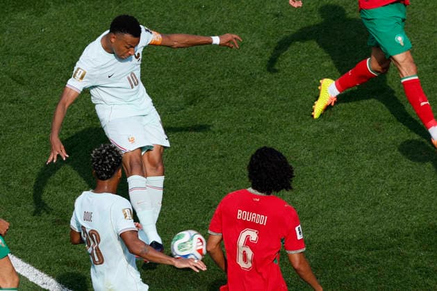 France forward Kylian Mbappé scores during the second half of a Quarter-final FIFA World Cup, WM, Weltmeisterschaft, Fussball match against Morocco at Boston Stadium in Foxborough on Thursday, July 9, 2026.  BOS20260709321 CJxGUNTHER