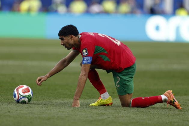 FIFA World Cup, WM, Weltmeisterschaft, Fussball 2026 quarterfinals - France vs Morocco Achraf Hakimi of Morocco in action during the FIFA World Cup 2026 quarterfinals match France against Morocco, in Boston, Massachusetts, USA, 09 July 2026. BOSTON United States  Copyright: xWILLxOLIVERx