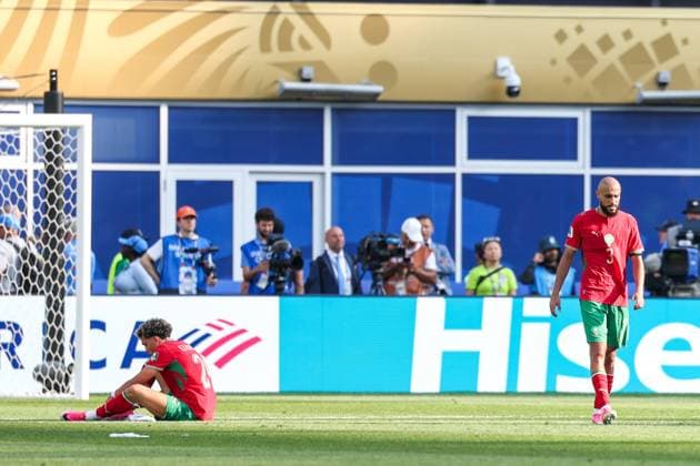 RECORD DATE NOT STATED FIFA World Cup, WM, Weltmeisterschaft, Fussball 2026 - Quarterfinals - France v Morocco Morocco players after the FIFA World Cup quarterfinal match between France and Morocco, at Boston Stadium, in Foxborough, United States, on Thursday, July 09, 2026.(Foto: Vanessa Carvalho Brazil Photo Press IMAGO) Sports Copyright: xVanessaxCarvalhox