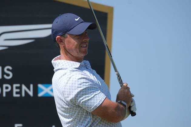UK: The Genesis Scottish Open at The Renaissance Club, North Berwick, Scotland on 09 July 2026: Pictured: Rory McIlroy (Northern Ireland) on the 3rd tee during the first round of the Genesis Scottish Open Championship 2026 North Berwick The Renaissance Club Scotland Scotland Copyright: xAlexxToddx