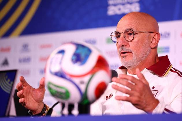 Luis de la Fuente head coach of Spain Spain press conference, PK, Pressekonferenz and Training, 2026 FIFA World Cup, WM, Weltmeisterschaft, Fussball International Football, Carson Sports Park, Los Angeles, USA - 09 Jul 2026Los Angeles California (CA) United States of America  Copyright: xMichaelxZemanek Shutterstockx 16984531am
