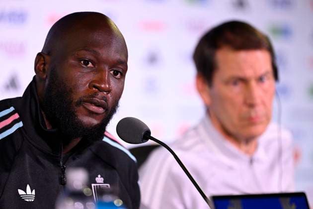 Belgian national football team - FIFA World Cup, WM, Weltmeisterschaft, Fussball 2026 - media activities 09 07 2026 LOS ANGELES, UNITED STATES OF AMERICA - JULY 09 : Lukaku Romelu forward of Belgium and Garcia Rudi head coach of Belgium talking to the press during a press conference, PK, Pressekonferenz of the Belgian national football team at the So-Fi Stadium during the FIFA World Cup 2026 on July 9, 2026 in Los Angeles, United States of America, 09 07 2026 Los Angeles United States of America  Copyright: xNicoxVereeckenx