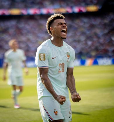 Boston, USA 09th Jul 2026. Goal celebration Desire Doue (FRA) France - Morocco World Cup Frankreich - Marokko 09.07.2026 *** Boston, USA, July 9, 2026 Goal celebration Desire Doue FRA France Morocco World Cup France Morocco July 9, 2026