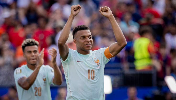 Boston, USA 09th Jul 2026. Final jubilation: Kylian Mbappe (FRA) France - Morocco World Cup Frankreich - Marokko 09.07.2026 *** Boston, USA, July 9, 2026: Jubilation in the final—Kylian Mbappé, FRA (France) vs. Morocco, World Cup, France vs. Morocco, July 9, 2026