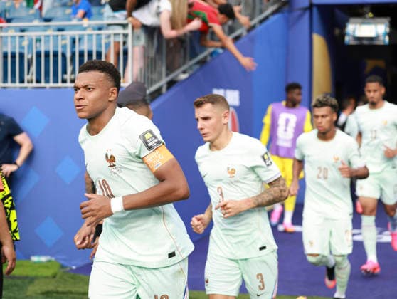 260710 -- BOSTON, July 10, 2026 -- Kylian Mbappe front of France goes into the pitch before the second half of the quarter final match between France and Morocco at the 2026 FIFA World Cup, WM, Weltmeisterschaft, Fussball at Boston Stadium in Boston, the United States, July 9, 2026. SPU.S.-BOSTON-FOOTBALL-FIFA WORLD CUP-QUARTER FINAL-FRA VS MAR HuxXingyu  (SP)U.S.-BOSTON-FOOTBALL-FIFA WORLD CUP-QUARTER FINAL-FRA VS MAR IMAGO HuxXingyu  imago images 0861207978