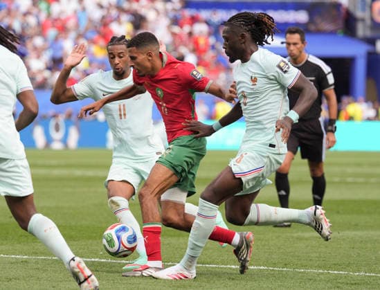 260710 -- BOSTON, July 10, 2026 -- Azzedine Ounahi C of Morocco breaks through during the quarter final match between France and Morocco at the 2026 FIFA World Cup, WM, Weltmeisterschaft, Fussball at Boston Stadium in Boston, the United States, July 9, 2026. SPU.S.-BOSTON-FOOTBALL-FIFA WORLD CUP-QUARTER FINAL-FRA VS MAR LuixSiuxWai  (SP)U.S.-BOSTON-FOOTBALL-FIFA WORLD CUP-QUARTER FINAL-FRA VS MAR IMAGO LuixSiuxWai  imago images 0861210028