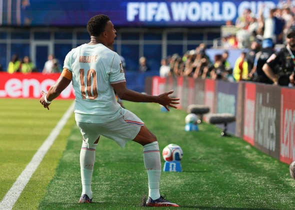 260710 -- BOSTON, July 10, 2026 -- Kylian Mbappe of France celebtares scoring during the quarter final match between France and Morocco at the 2026 FIFA World Cup, WM, Weltmeisterschaft, Fussball at Boston Stadium in Boston, the United States, July 9, 2026. SPU.S.-BOSTON-FOOTBALL-FIFA WORLD CUP-QUARTER FINAL-FRA VS MAR HuxXingyu  (SP)U.S.-BOSTON-FOOTBALL-FIFA WORLD CUP-QUARTER FINAL-FRA VS MAR IMAGO HuxXingyu  imago images 0861210034
