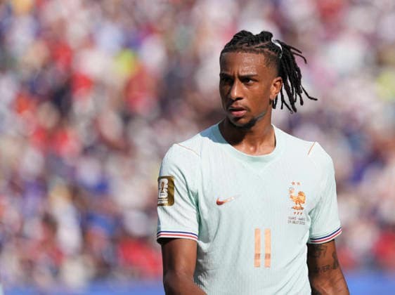 260710 -- BOSTON, July 10, 2026 -- Michael Olise of France reacts during the quarter final match between France and Morocco at the 2026 FIFA World Cup, WM, Weltmeisterschaft, Fussball at Boston Stadium in Boston, the United States, July 9, 2026. SPU.S.-BOSTON-FOOTBALL-FIFA WORLD CUP-QUARTER FINAL-FRA VS MAR LuixSiuxWai  (SP)U.S.-BOSTON-FOOTBALL-FIFA WORLD CUP-QUARTER FINAL-FRA VS MAR IMAGO LuixSiuxWai  imago images 0861210046