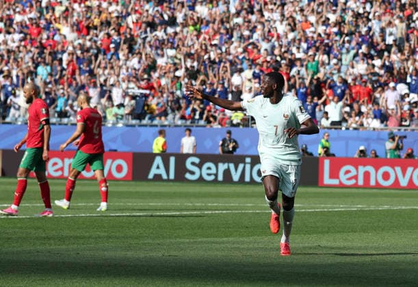 260710 -- BOSTON, July 10, 2026 -- Ousmane Dembele of France celebrates scoring during the quarter final match between France and Morocco at the 2026 FIFA World Cup, WM, Weltmeisterschaft, Fussball at Boston Stadium in Boston, the United States, July 9, 2026. SPU.S.-BOSTON-FOOTBALL-FIFA WORLD CUP-QUARTER FINAL-FRA VS MAR XuxZijian  (SP)U.S.-BOSTON-FOOTBALL-FIFA WORLD CUP-QUARTER FINAL-FRA VS MAR IMAGO XuxZijian  imago images 0861210176