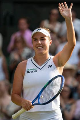 (260710) -- LONDON, July 10, 2026 -- Linda Noskova of the Czech Republic celebrates after winning the women s semifinal match against Marta Kostyuk of Ukraine at the Wimbledon Tennis Championships in London, Britain, on July 9, 2026. (Photo by Xinhua) (SP)BRITAIN-LONDON-TENNIS-WIMBLEDON-WOMEN S SINGLES StephenxChung 