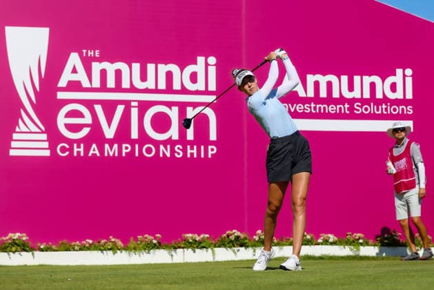 EVIAN-LES-BAINS, FRANCE - 09.07.2026: Nelly Korda (USA) of The Amundi Evian Championship at the Evian Resort Golf Club on July 09, 2026 in Evian-les-Bains, France.