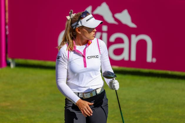 EVIAN-LES-BAINS, FRANCE - 09.07.2026: Brooke M Henderson (CAN) of The Amundi Evian Championship at the Evian Resort Golf Club on July 09, 2026 in Evian-les-Bains, France.
