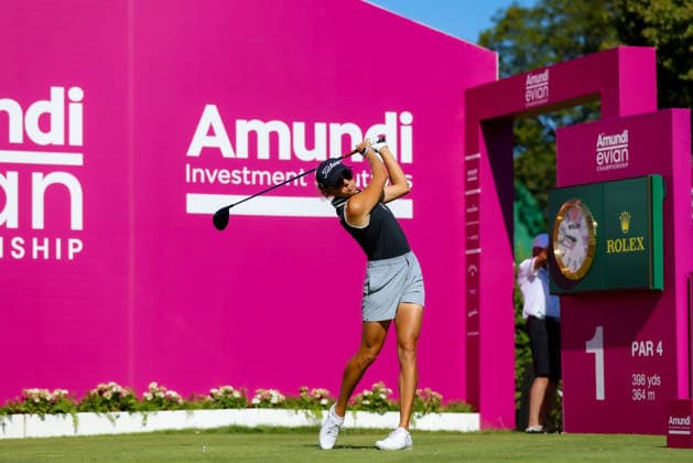 EVIAN-LES-BAINS, FRANCE - 09.07.2026: Pauline Roussin-Bouchard (FRA) of The Amundi Evian Championship at the Evian Resort Golf Club on July 09, 2026 in Evian-les-Bains, France.