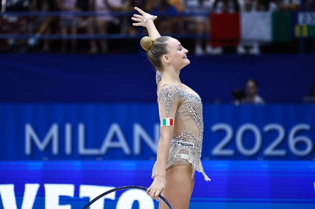 IPA86562138 - Tara DRAGAS (ITA) during the Rhythmic gymnastics, Rhythmische Sportgymnastik, RSG World Cup Final at the Unipol Forum, Milan, Italy, on July 10, 2026, during the Rhythmic Gymnastics - FIG World Cup 2026, held in Assago (MI), Italy, on July 10, 2026  Copyright: xValerioxOrigo IPAxSportx xx 86562138