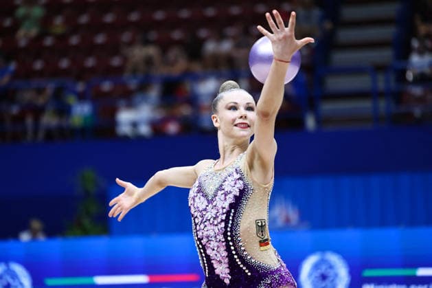 OTHER - Gymnastics - Rhythmic gymnastics, Rhythmische Sportgymnastik, RSG - 2026 FIG World Cup Photo by IPA ABACAPRESS.COM86562148 - Viktoria STEINFELD (GER) during the Rhythmic Gymnastics World Cup Final at the Unipol Forum, Milan, Italy, on July 10, 2026, during the Rhythmic Gymnastics - FIG World Cup 2026, Gymnastics in Assago (MI), Italy, July 10, 2026 Assago (MI) Italy  Copyright: xIPAxSport ABACAx