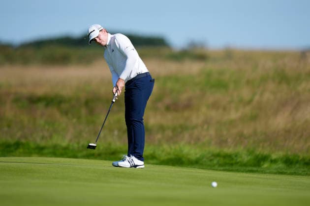 NORTH BERWICK, SCOTLAND - JULY 10: Jayden Schaper putts on the twelfth green during Round 2 of the Genesis Scottish Open at the Renaissance Club, North Berwick on July 10, 2026 in North Berwick, Scotland Genesis Scottish Open Round 2