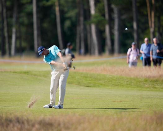 NORTH BERWICK, SCOTLAND - JULY 10: Sepp Straka plays from the thirteenth fairway during Round 2 of the Genesis Scottish Open at the Renaissance Club, North Berwick on July 10, 2026 in North Berwick, Scotland Genesis Scottish Open Round 2