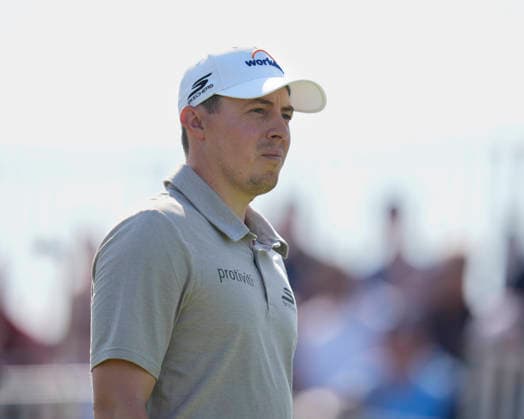 NORTH BERWICK, SCOTLAND - JULY 10: Matt Fitzpatrick walks from the 15th tee during Round 2 of the Genesis Scottish Open at the Renaissance Club, North Berwick on July 10, 2026 in North Berwick, Scotland Genesis Scottish Open Round 2