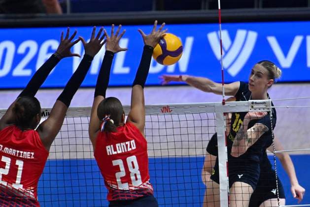 RECORD DATE NOT STATED HONG KONG-SPORTS Volleyball Nations League Hong Kong Valeriia Nudha (No.10) from team Ukraine during the match between Dominican Republic and Ukraine at Volleyball Nations League Hong Kong 2026 in Hong Kong, July 10, 2026.NEXPHER Kobe Li Hong Kong