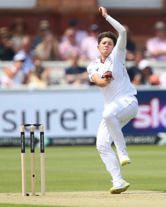 LONDON, ENGLAND - JULY 10: Issy Wong of England in bowling action during day 1 of the Rothesay Test Match between England and India at Lord s Cricket Ground on July 10, 2026 in London, England.  Copyright: xJayxPatel SPPx Sportspressphoto_SPR188314