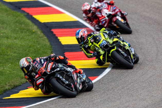 GER, Großer Preis von Deutschland, MotoGP. 11. Lauf, FIM Motorrad-Weltmeisterschaft. 10.07.2026, Sachsenring, Hohenstein-Ernstthal, GER, Großer Preis von Deutschland, MotoGP. 11. Lauf, FIM Motorrad-Weltmeisterschaft. 72, Marco Bezzecchi, Aprilia Racing, 79, Ai Ogura, SuperFile Trackhouse MotoGP Team Â Foto: Alexander Trienitz Hohenstein-Ernstthal Sachsenring Sachsen Deutschland *** GER, German Grand Prix, MotoGP Round 11, FIM Motorcycle World Championship, July 10, 2026, Sachsenring, Hohenstein Ernstthal, GER, German Grand Prix, MotoGP Round 11, FIM Motorcycle World Championship 72, Marco Bezzecchi, Aprilia Racing, 79, Ai Ogura, SuperFile Trackhouse MotoGP Team. Photo by Alexander Trienitz, Hohenstein Ernstthal, Sachsenring, Saxony, Germany