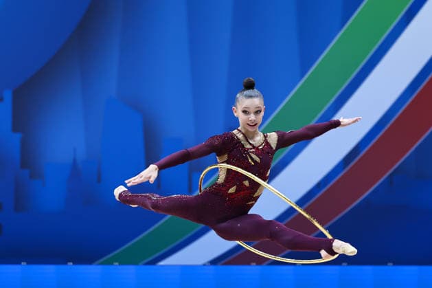 IPA86565551 - Eva KOVSHOVA (RUS) during the Rhythmic gymnastics, Rhythmische Sportgymnastik, RSG World Cup Final at the Unipol Forum, Milan, Italy, on July 10, 2026, during the Rhythmic Gymnastics - FIG World Cup 2026, Gymnastics in Assago (MI), Italy, July 10, 2026  Copyright: xValerioxOrigo IPAxSportx xx 86565551