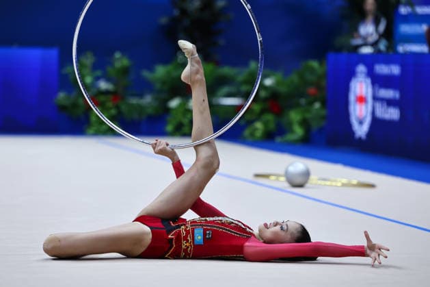 IPA86565553 - YEREKESHEVA Akmaralle (KAZ) during the Rhythmic gymnastics, Rhythmische Sportgymnastik, RSG World Cup Final at the Unipol Forum, Milan, Italy, on July 10, 2026, during the Rhythmic Gymnastics - FIG World Cup 2026, Gymnastics in Assago (MI), Italy, July 10, 2026  Copyright: xValerioxOrigo IPAxSportx xx 86565553