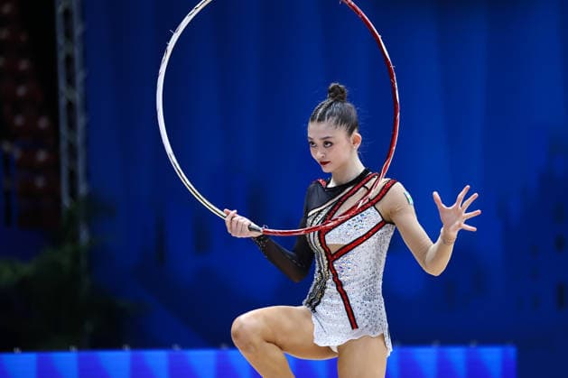 IPA86565556 - Lola DJURAEVA (UZB) during the Rhythmic gymnastics, Rhythmische Sportgymnastik, RSG World Cup Final at the Unipol Forum, Milan, Italy, on July 10, 2026, during the Rhythmic Gymnastics - FIG World Cup 2026, Gymnastics in Assago (MI), Italy, July 10, 2026  Copyright: xValerioxOrigo IPAxSportx xx 86565556