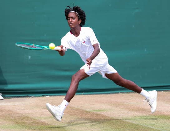 Puneeth Manohar (IND), Jungen Einzel U14, U14 Boys Singles Tennis - Wimbledon 2026 - Grand Slam ITF ATP, Tennis Herren WTA, Tennis Damen - AELTC - London - - Great Britain - 10 July 2026. *** Puneeth Manohar IND, U14 Boys Singles, U14 Boys Singles Tennis, Wimbledon 2026, Grand Slam, ITF, ATP, WTA, AELTC, London, Great Britain, July 10, 2026 Copyright: xJuergenxHasenkopfx