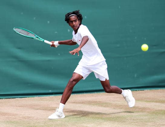 Puneeth Manohar (IND), Jungen Einzel U14, U14 Boys Singles Tennis - Wimbledon 2026 - Grand Slam ITF ATP, Tennis Herren WTA, Tennis Damen - AELTC - London - - Great Britain - 10 July 2026. *** Puneeth Manohar IND, U14 Boys Singles, U14 Boys Singles Tennis, Wimbledon 2026, Grand Slam, ITF, ATP, WTA, AELTC, London, Great Britain, July 10, 2026 Copyright: xJuergenxHasenkopfx
