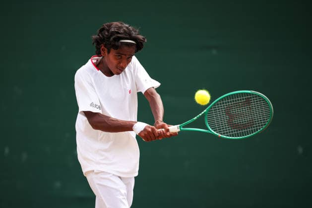 Puneeth Manohar (IND), Jungen Einzel U14, U14 Boys Singles Tennis - Wimbledon 2026 - Grand Slam ITF ATP, Tennis Herren WTA, Tennis Damen - AELTC - London - - Great Britain - 10 July 2026. *** Puneeth Manohar IND, U14 Boys Singles, U14 Boys Singles Tennis, Wimbledon 2026, Grand Slam, ITF, ATP, WTA, AELTC, London, Great Britain, July 10, 2026 Copyright: xJuergenxHasenkopfx