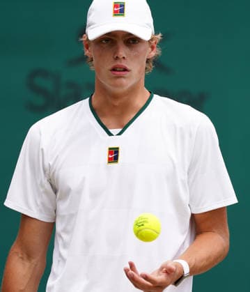 Tennis - 2026 Wimbledon Championships - Day Eleven (Week Two) - All England Lawn Tennis & Croquet Club, London - Friday 10th July 2026 Boys singles : Cruz Hewitt (AUS) v Thijs Boogaard (NED Cruz Hewitt (AUS) COLORSPORT ANDREW COWIE 
