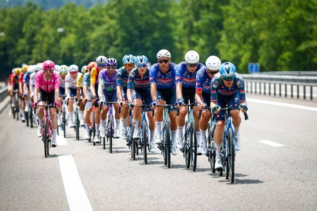The pack of riders pictured in action during stage 7 of the 2026 Tour de France cycling race, 175km from Hagetmau to Bordeaux, on Friday 10 July 2026. The 113th edition of the Tour de France starts on Saturday 4 July in Barcelona, Spain, and will finish in Paris, France on the 26th of July. POOLxLUCAxBETTINI  x180867002x