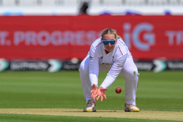LONDON, ENGLAND JULY 10 - Sophie Ecclestone of England during Day 1 of the Rothesay Test Match game between England and India at Lord s Cricket Ground on July 10, 2026 in London , England . (Photo by Keeran Marquis Sports Press Photo)  Copyright: xKeeranxMarquis SPPx Sportspressphoto_SPR188360