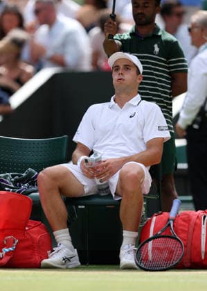 Arthur Fery between games during his semi final match Wimbledon Tennis Championships, Day 12, The All England Lawn Tennis and Croquet Club, London, UK - 10 Jul 2026London The All England Lawn Tennis and United Kingdom  Copyright: xKieranxMcManus Shutterstockx 16981026ak