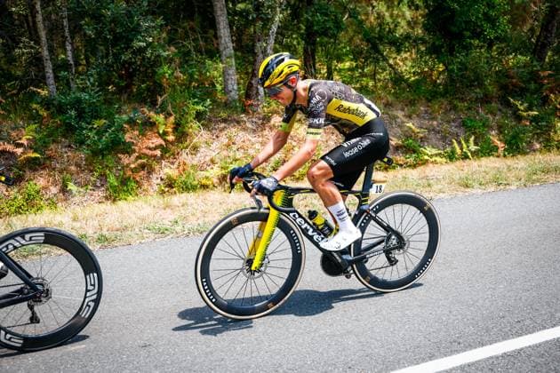 Italian Davide Piganzoli of Team Visma-Lease a Bike pictured in action during stage 7 of the 2026 Tour de France cycling race, 175km from Hagetmau to Bordeaux, on Friday 10 July 2026. The 113th edition of the Tour de France starts on Saturday 4 July in Barcelona, Spain, and will finish in Paris, France on the 26th of July. POOLxLUCAxBETTINI  x180879263x
